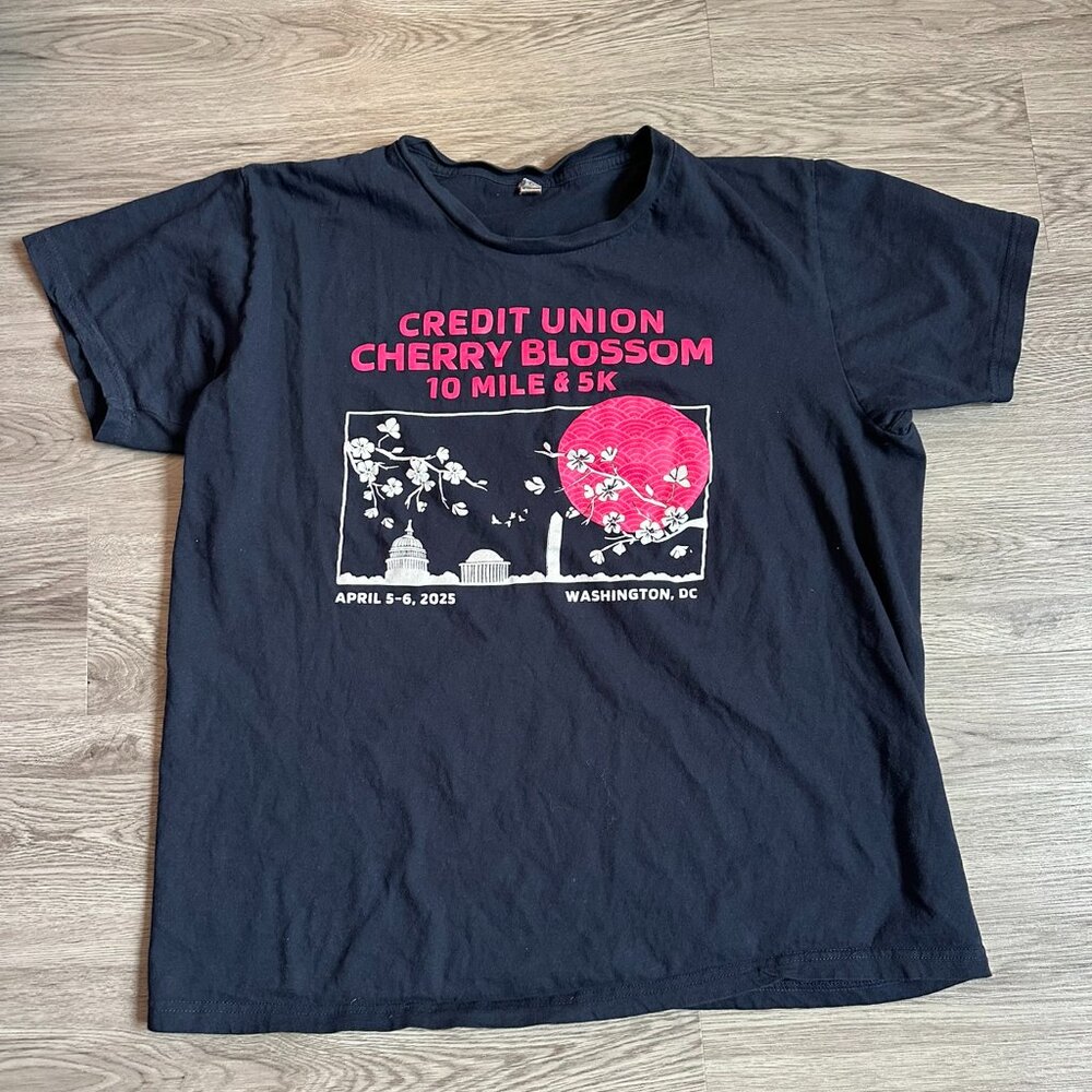 2025 Washington D.C. Cherry Blossom Race 10 Mile / 5 K T-Shirt - Navy Blue Large